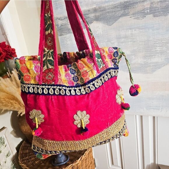 Banjara Ethnic Indian Embroidered Handmade Tribal Boho Tote Bag. - Picture 3 of 15